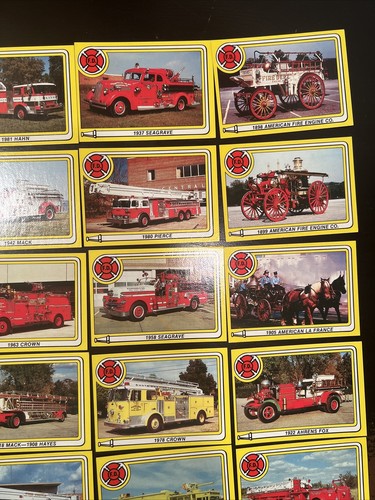 Vintage Fire Truck Cards Complete 22 Card Set 1983 K.F. Byrnes Ent. - Picture 3 of 10