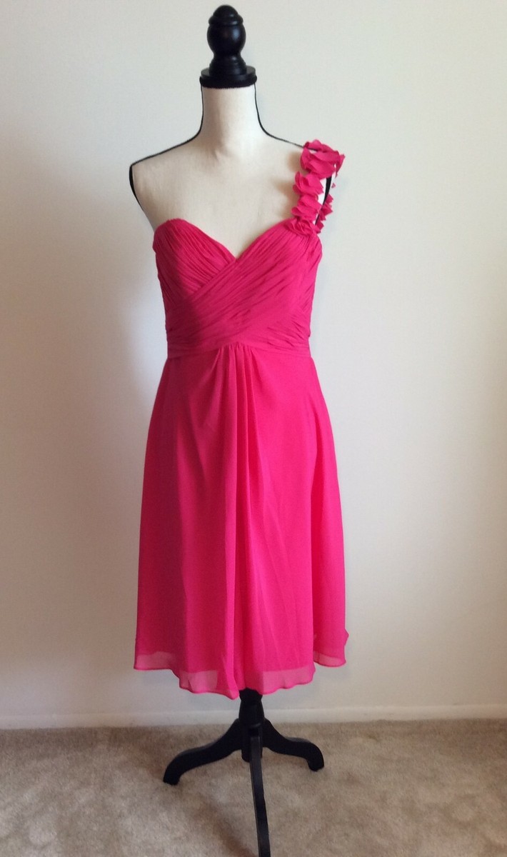 hot pink knee length dress Jovani