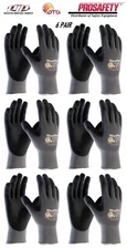 6 PR. PIP 34-874 MaxiFlex Micro Foam Nitrile Grip Coated PROTECTIVE WORK GLOVES
