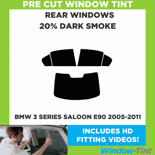 For BMW 3 Series 4-door Saloon E90 2005-11 Pre Cut Window Tint Kit 20% Dark Rear - Picture 2 of 10