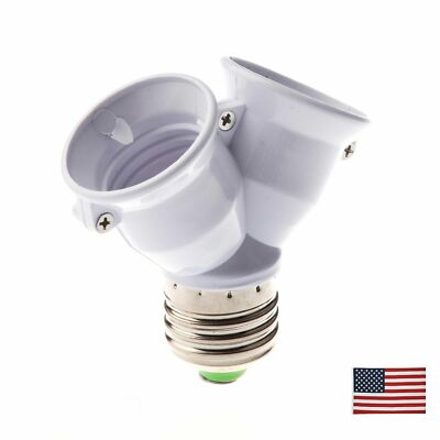 E27 1 to 2 LED Light Lamp Bulb Adapter Converter Split Splitter Base Socket HO
