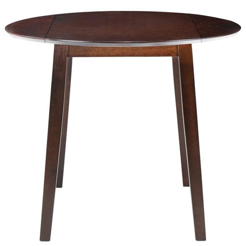 Drop Leaf Round Kitchen Dining Table Wooden Restaurant Cafe Wood Desk MDF Brown - Picture 4 of 7