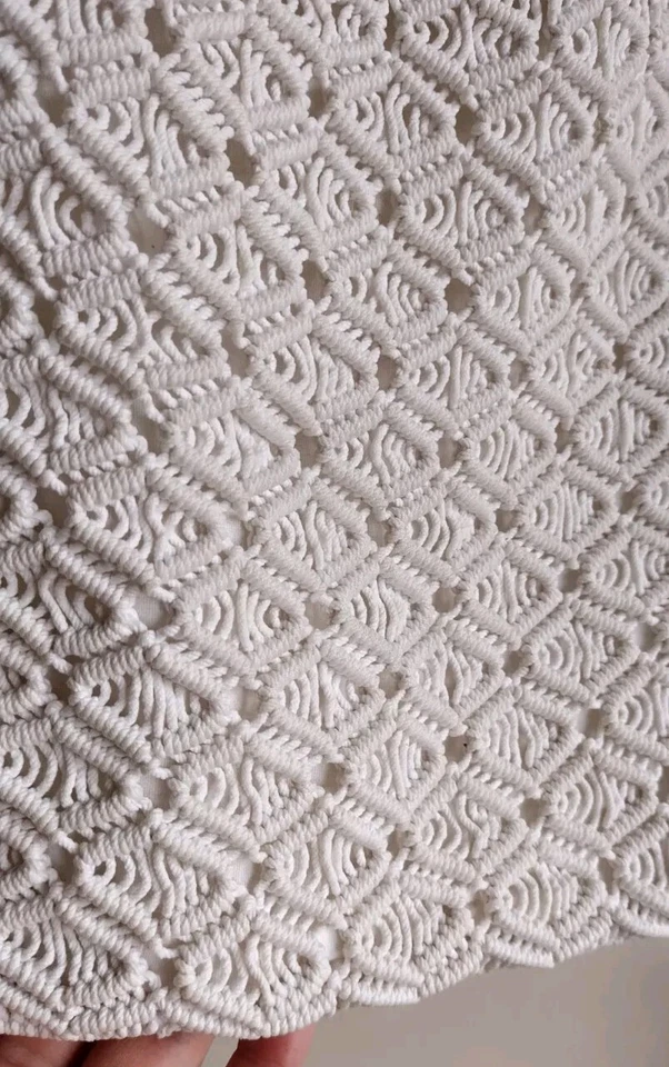 Bolso de algodón vintage blanco hecho a mano crochet Foto 2 de 4