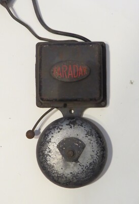 Antique 1916 Faraday 5'' Enclosed Cast Iron Fire Alarm Bell Type No-2 Tested 12v