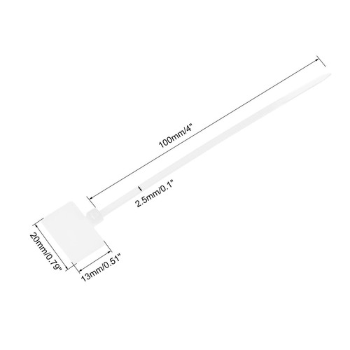 300Stk Nylon Kabelbinder Tags Etiketten Marker Selbstsichernd 100mm Weiß - Bild 3 von 5
