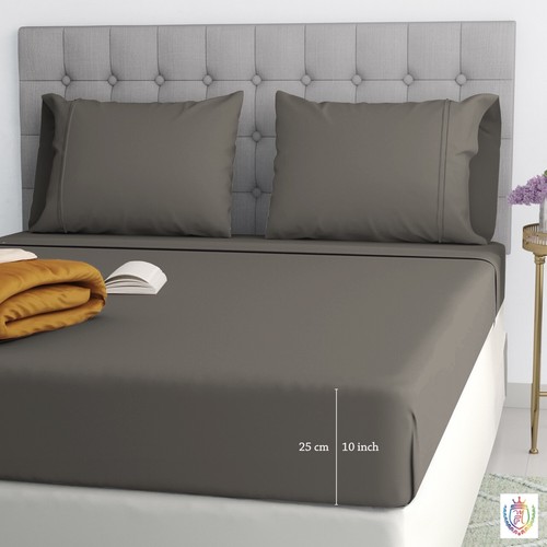 Sábanas ajustadas extra profundas de 25 cm 100 % polietileno algodón individuales doble tamaño King - Imagen 3 de 19