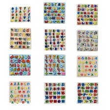 Wooden Alphabet Puzzle Board Education Toy Teaching Aids Montessori for Kid Boys