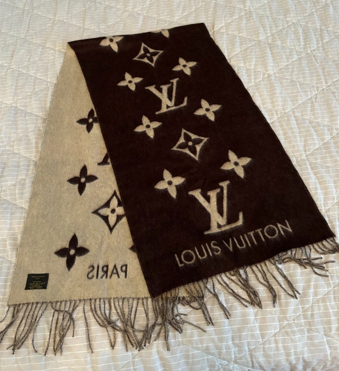Louis Vuitton Reykjavik Gradient M71041 Long Brown Cashmere Scarf