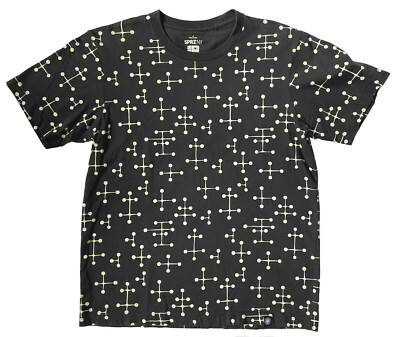 EAMES OFFICE x SPRZ NY T Shirt Uniqlo Black Dot Pattern 100% Cotton Size S