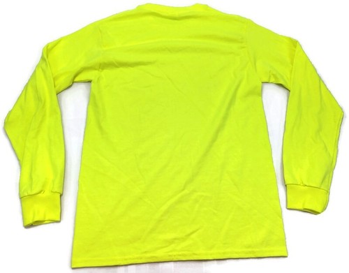 Mens's Safety Yellow Cotton Blend High Vis Long Short Sleeve T Shirt X2 Small - Picture 3 of 12