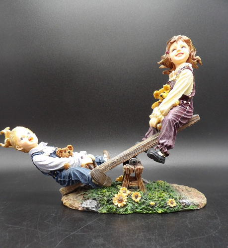 Boyds Yesterdays' Child Dollstone "Seesaw Friends" Kaylie & Jenny