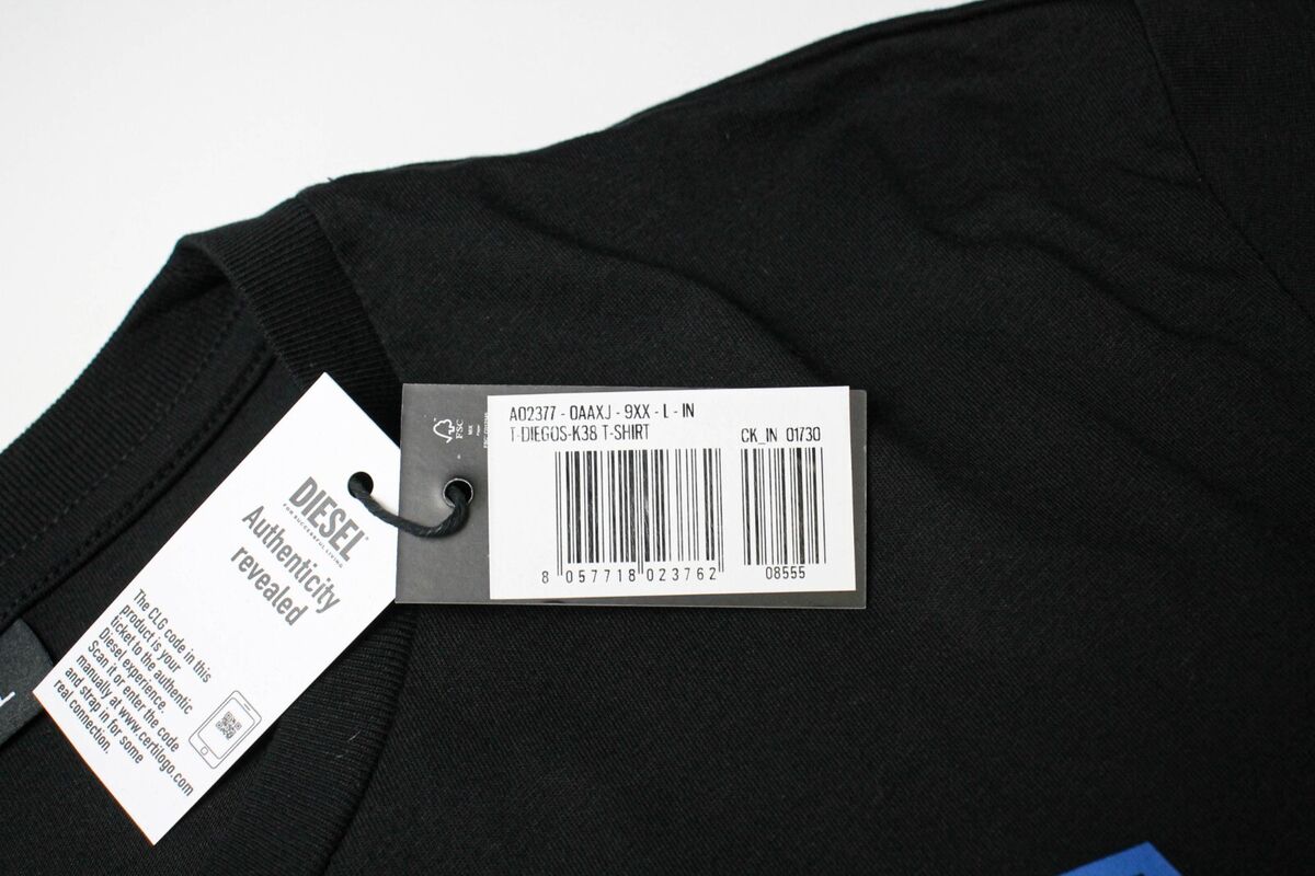 DIESEL 半袖 Tシャツ A02377 0AAXJ 9CB T-DIEGOS-K38 MAGLIET DIESEL T-Diegos-K38 T-shirt Men's LARGE Short Sleeve Crew