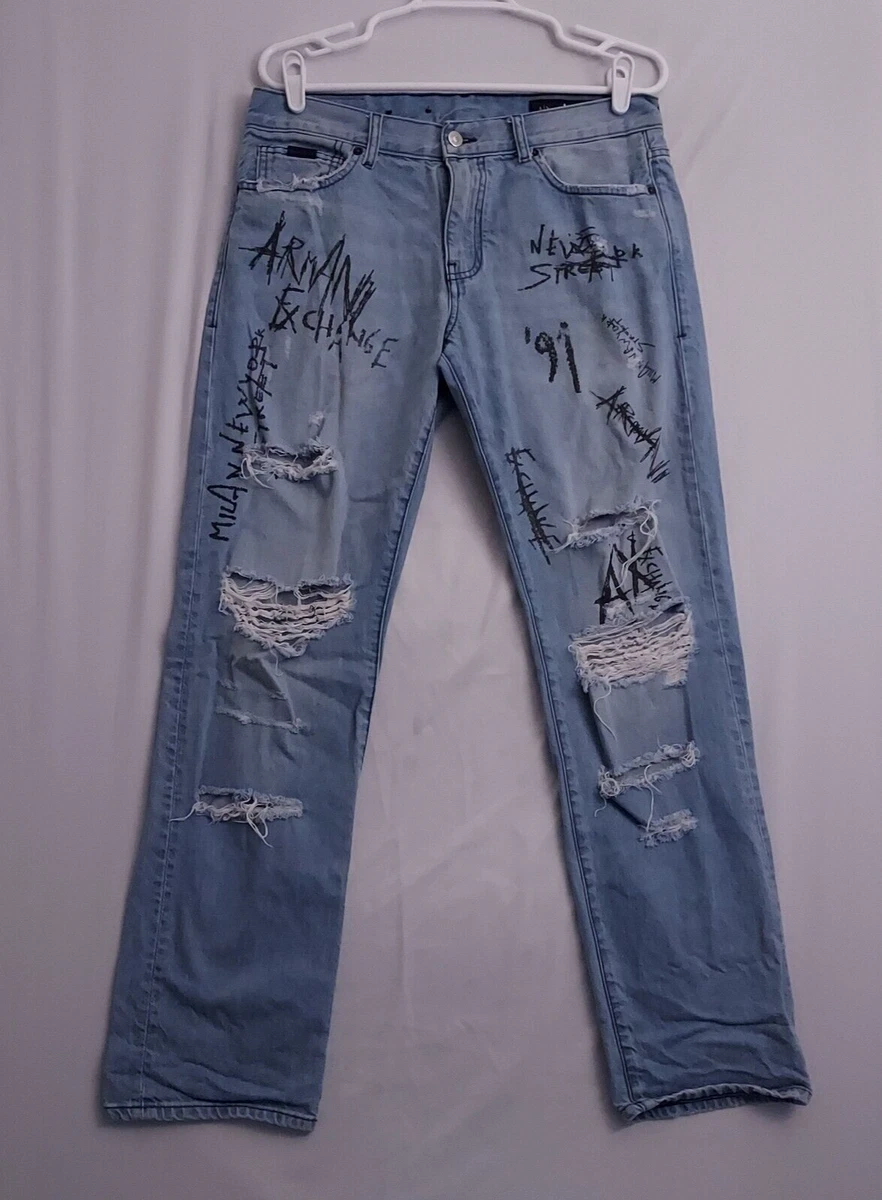 Armani distressed jeans mens deals