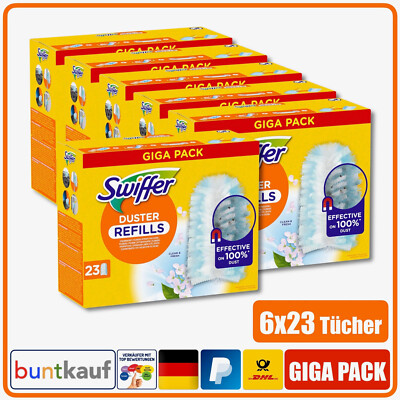 6x 23 Swiffer Staubmagnet Nachfülltücher Clean & Fresh Staubwedel Giga Pack