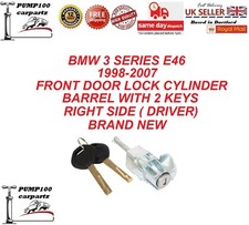 LOCK BARREL FOR BMW 3 E46 1998-2007 FRONT DOOR CYLINDER WITH 2 KEYS RIGHT SIDE