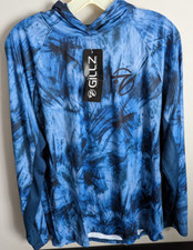 Gillz Tournament Series LS UV Fishing Pullover Hoodie Ventilated Blue Mens S