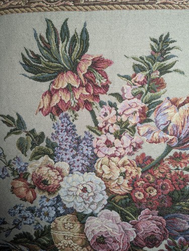 Belgian Brussels Bouquet Wall Hanging Tapestry Decorative Floral 75cm X 65cm - Picture 8 of 12