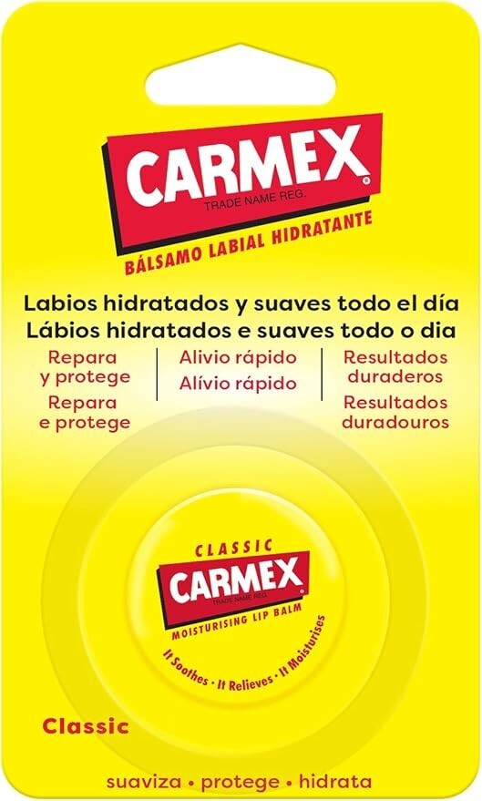 Carmex Bálsamo Labial SPF 15, Tarro Clásico, 7,5g