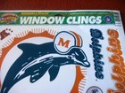 Vintage Miami Dolphins NFL Team Mascot Reusable Static Window Clings Glass — photo 2