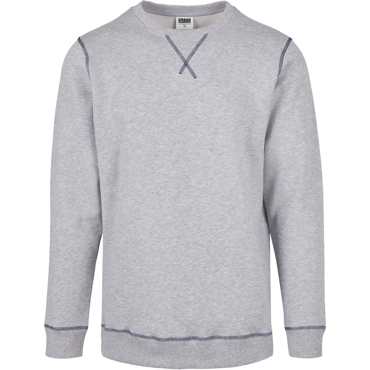 Urban Classics Organic Contrast Flatlock Stitched Crew Pullover Hoody Sweater