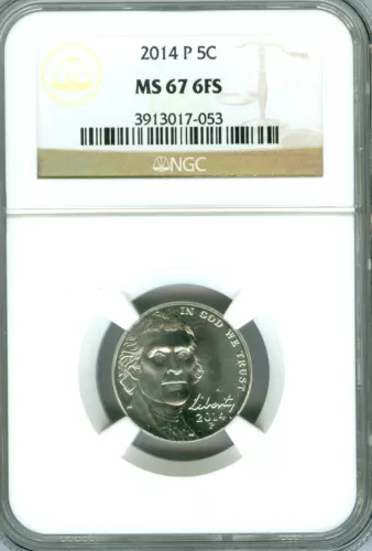 2014 P JEFFERSON NICKEL NGC MS67 FS 2ND FINEST GRADED .