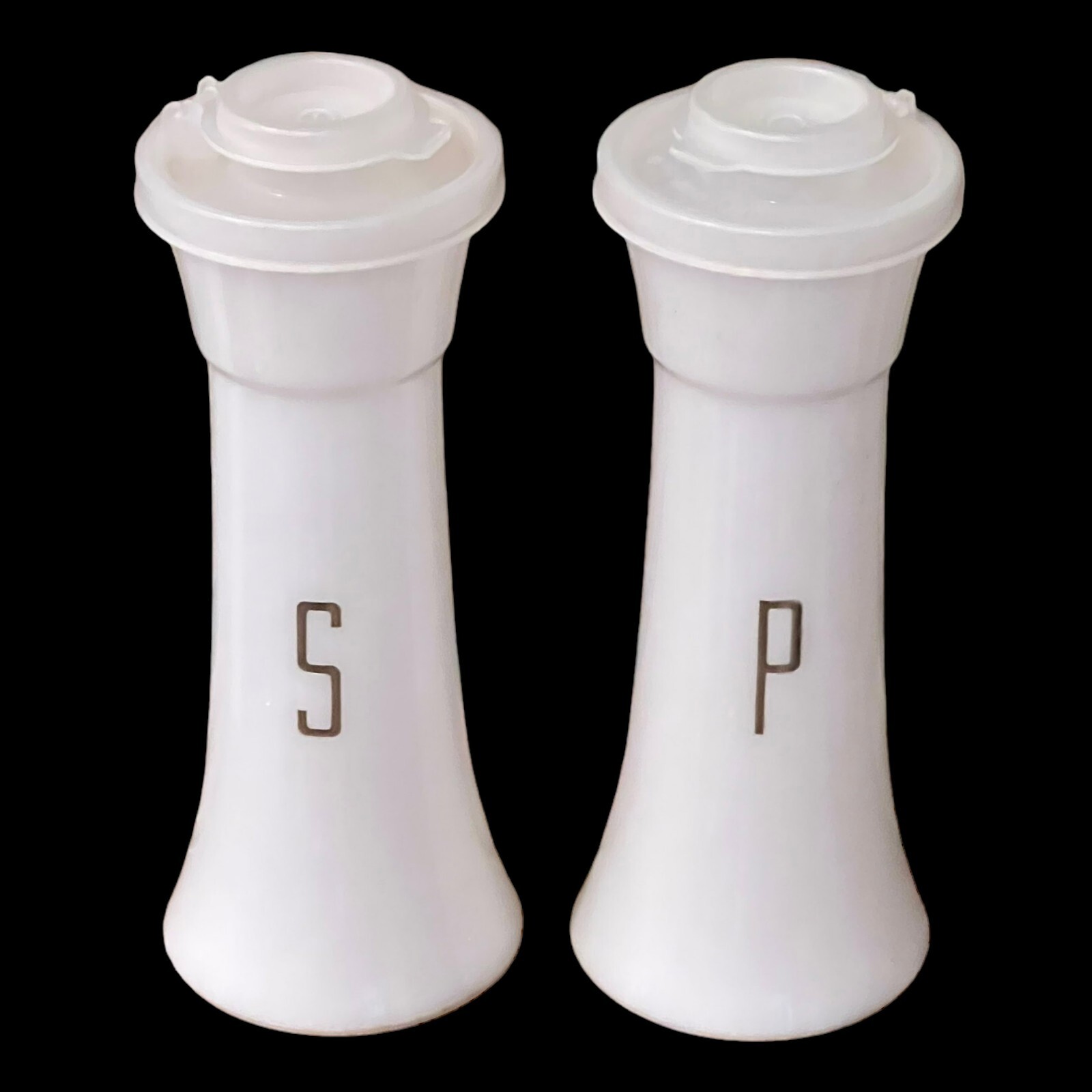 TUPPERWARE NEW VINTAGE STOCK Large Hourglass 6" Salt & Pepper Shakers