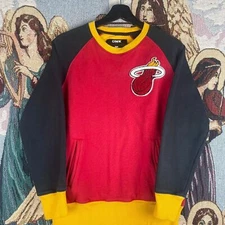 NBA Miami Sweatshirt Heat Unk Logo Embroidered Crew Neck Fleece Size Small NBA