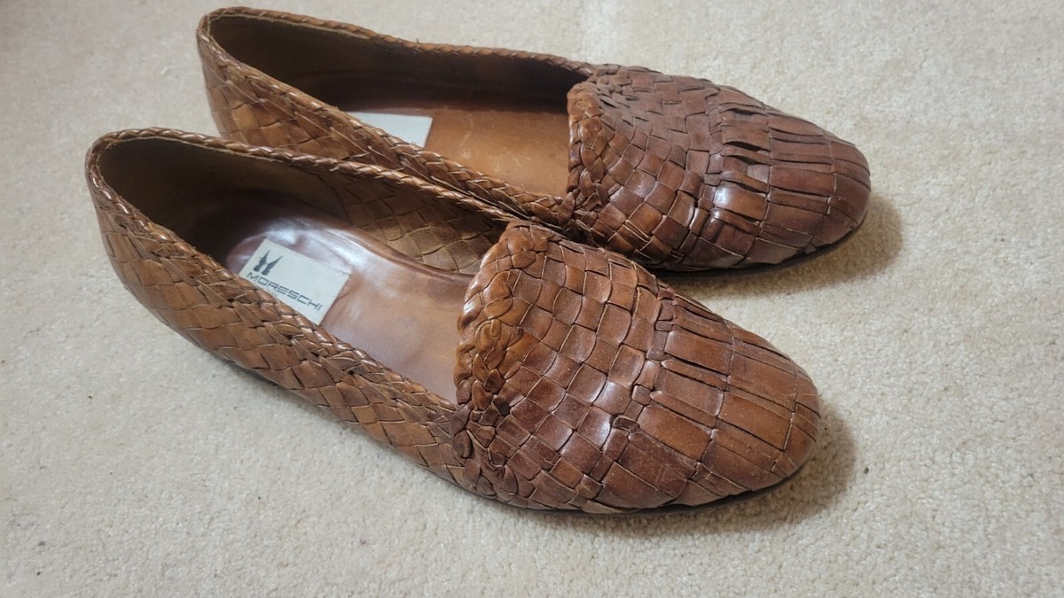 Moreschi Italy Woven Leather Loafers Mens 9.5 Brown Hand Braided Slip On Dress Moreschi Brown Dress Shoes for Men for sale | eBay main image 2