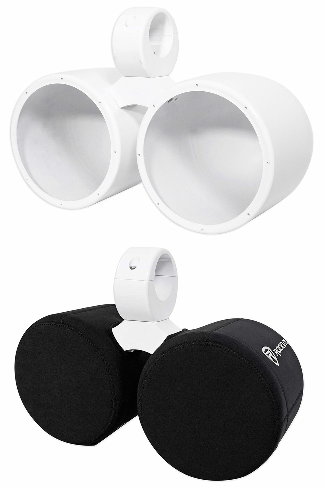 Rockville DMAC80W Dual 8 Белых алюминиевых динамиков для вейкбординга чехлы