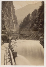 Italy, Dolomites, Tamina Gorge Vintage Albumen Print Albumen Print