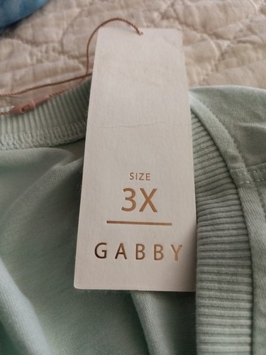COZY Brand Knit V-Neck Cap Shoulder Oversize Knit Top/Tee-Gabby-Pale Aqua-3X-NWT - Picture 12 of 12