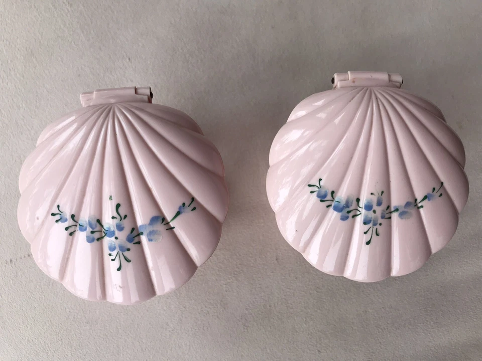 Loción de algodón hisopos recipientes de plástico rosa decoración guardería bebé vintage años 50 Foto 2 de 4