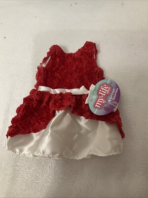 My Life As 18'' Doll Red Roses Flower Dress NWT