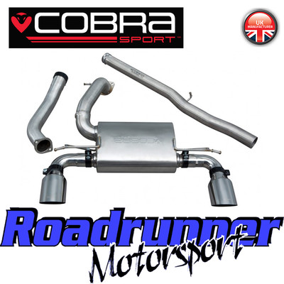 Cobra Focus RS MK3 Auspuff Ab-Kat-Anlage Edelstahl Non Res Non Valved 3'' LAUT