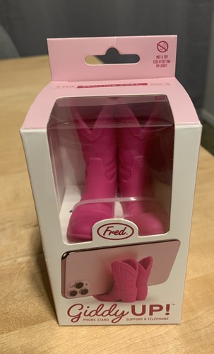 New In Box Genuine Fred Giddy Up! Pink Wellies Phone Stand Stylish Phone Holder - Photo 10 sur 11