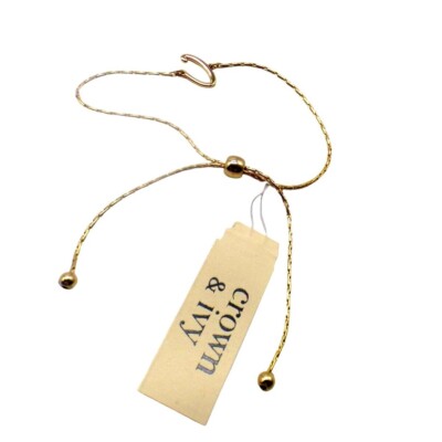 Crown & Ivy Initial ''V'' Chain Gold Tone Slide Bracelet