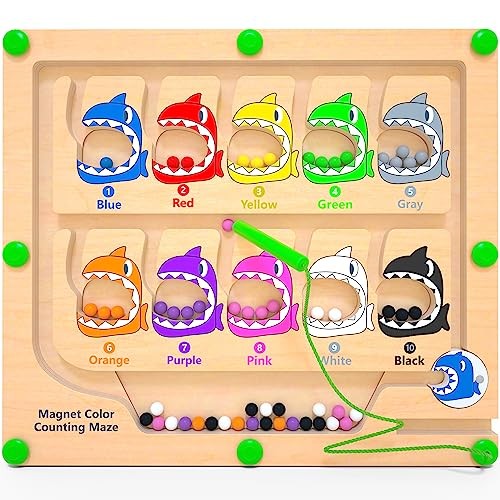 Magnetic Color & Number Maze, Montessori Counting Matching Toys, Wooden Magnet - Picture 2 of 7