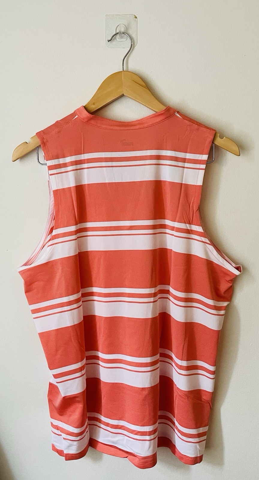 PUMA Golf CLOUDSPUN Valley Stripe Sleeveless Polo Top Pink White Women’s XL NWT thumbnail 4