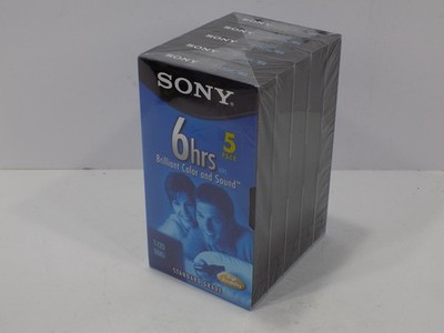 5 Pack Sony Premium Grade T-120 VR 6 Hrs Blank VHS VCR Tapes Sealed New Old Stoc