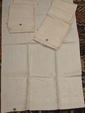 Vintage 1950s Linen Damask Napkins 20 1/2”x  35 1/2” Set of 6, New, Soviet Union