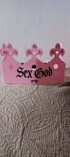 NWOT Sex God pink (museum of sex) crown from NYC with crystal rhinestones jewels