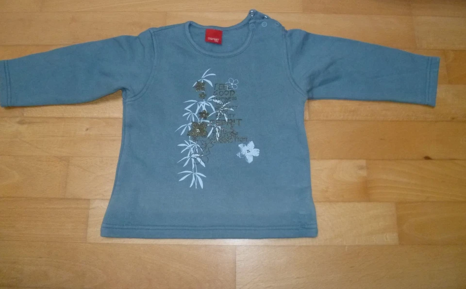 Esprit kuschliges Sweater mit glitzer Blüten Gr. 92