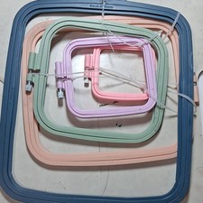 Set of Square Plastic Embroidery Hoops with Screw Closure, Adjustable, 70 220mm