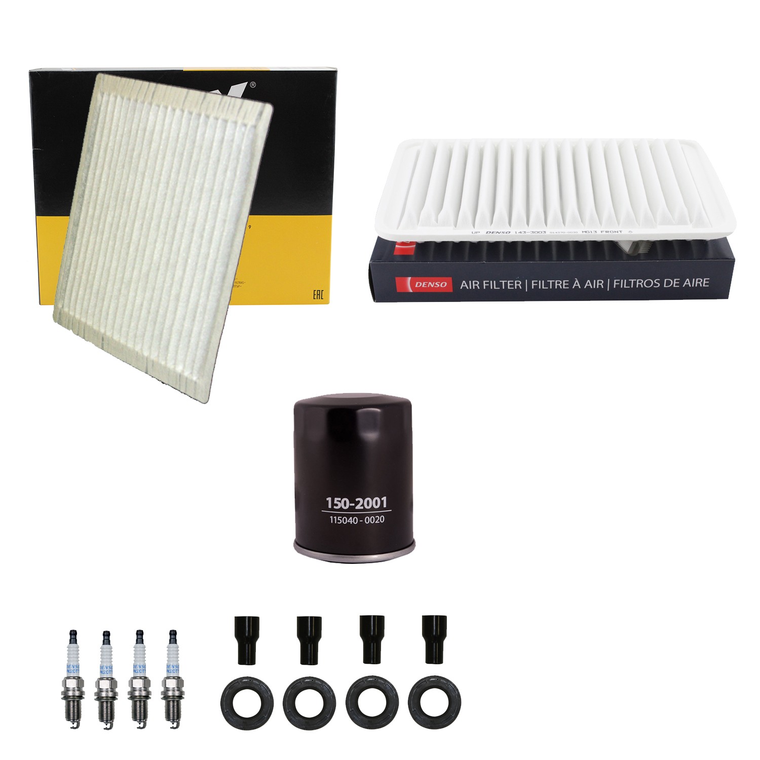 Denso Tune Up Kit NGK 4 Spark Plug  Boots Kit for Highlander 2.4 L4 2AZ-FE Auto