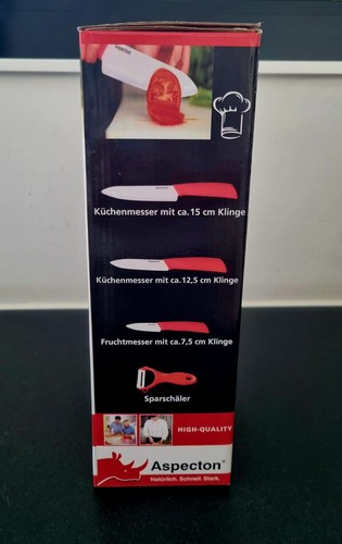 5-teiliges Keramik Messerset - schwarz rot - NEU OVP - Bild 6 von 7