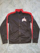 Jordan Air Zip Up Lightweight Track Jacket Boys Size 12-13Y Red Black Jumpman