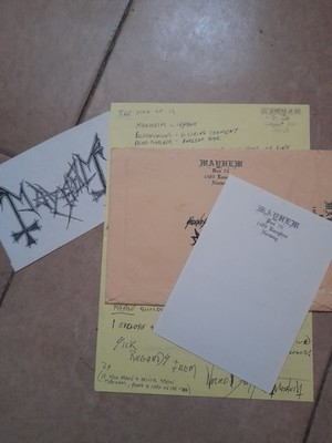 Mayhem - original letter - euronymous necrobutcher darkthrone satyricon