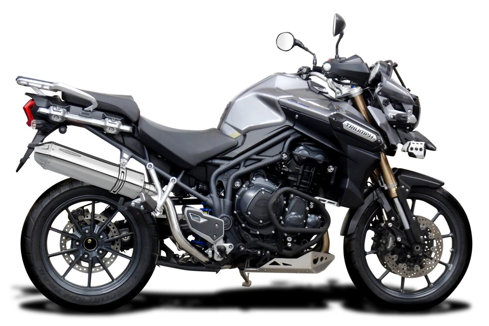 Silenciador de escape Triumph Tiger 1200 Explorer 12-21 Slip On 17" Tri-Oval acero inoxidable Foto 3 de 4