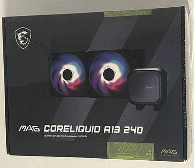 Brand New. MSI MAG Coreliquid A13 240 Black RGB Liquid Cooling AIO.
