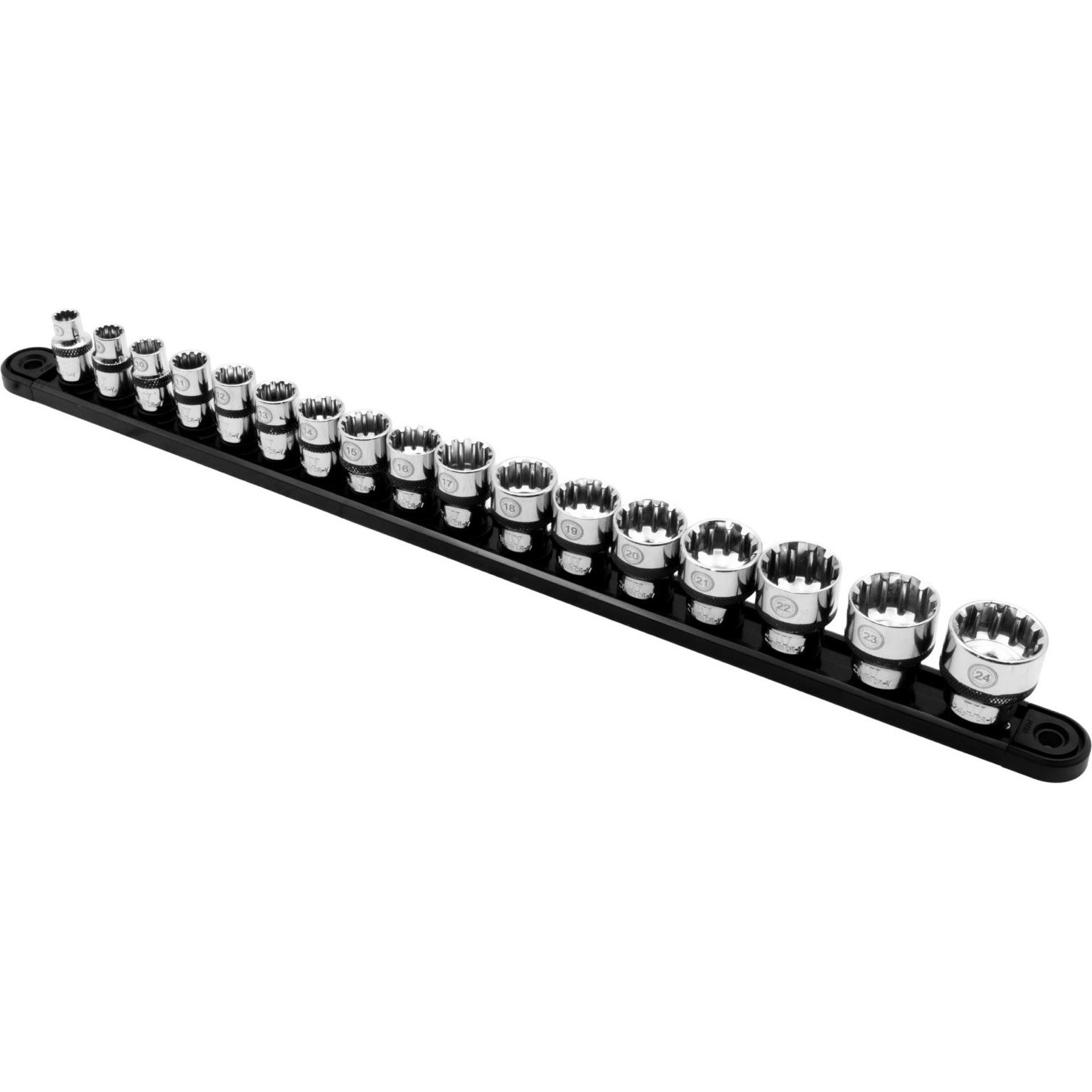 Welzh Werkzeug Multi Lock Shallow Socket Set Chrome 3/8""DR 17-Piece 8-24mm